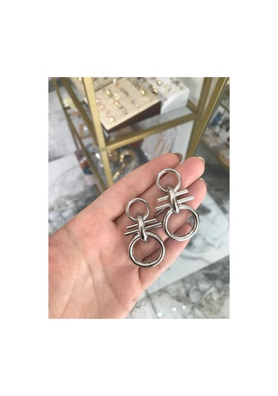 Sallantılı Düğüm Küpe Gümüş