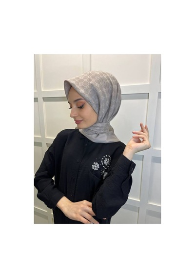 Aker Elegance Monogram Eşarp 1090500 Vizon Vizon
