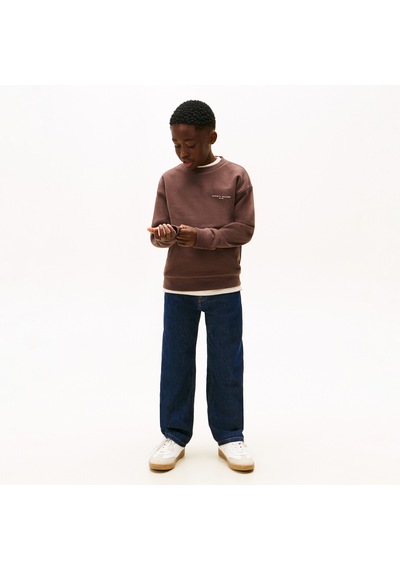 Tommy Hilfiger Mini Corp C-neck Çocuk Kahverengi Sweatshirt Ks0ks00665 Kahverengi