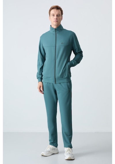 Tommy Life Orman Yeşili Pamuklu Kalın Yumuşak Dokulu Comfort Fit Basic Erkek Eşofman Takım - 85260 Yeşil