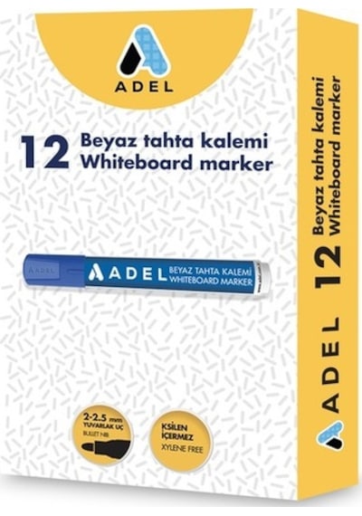 Adel Beyaz Tahta Kalemi 12Li Mavi