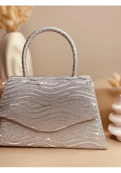Elora Atelier Elora Liora Dalga Desenli Gümüş Simli Çanta Çok Renkli