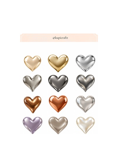4 Sayfa Kalp Sticker -çeşitli Kalpler Ajanda Scrapbook Journal Etiket - 938332388 Diğer