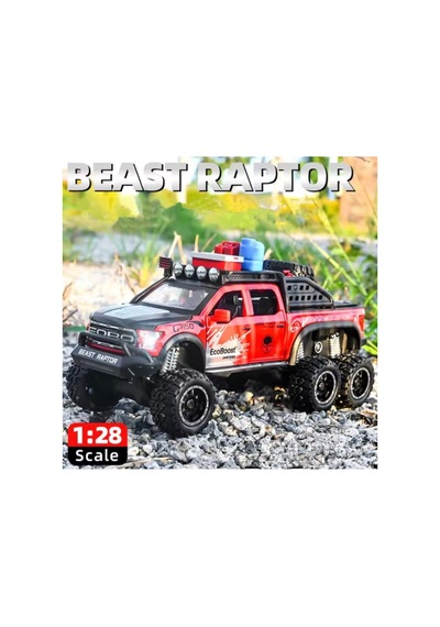 Ford Raptor F150 1:28 Diecast Metal Pikap Egzoz Dumanlı Model 21.5 Cm Uzunluk Karışık