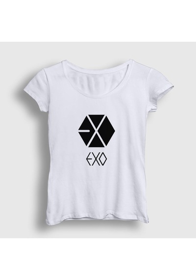 Presmono Kadın Logo Exo T-shirt Beyaz