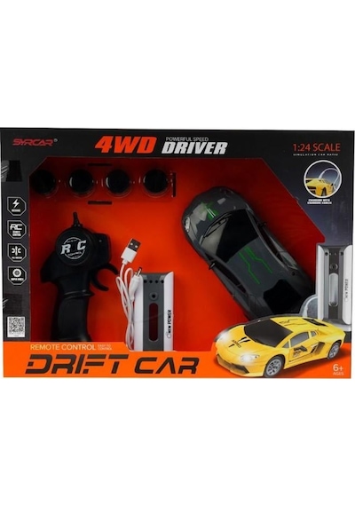 1:24 Uzaktan Kumandalı Sport Drift Car Gri - Sarı Çok Renkli