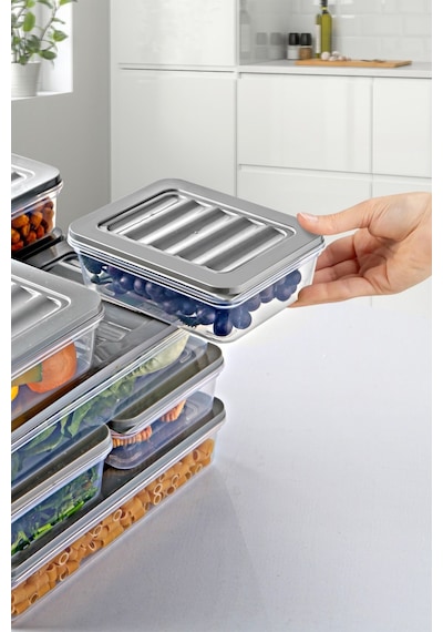 36 Parçalı Set Freshbox Mikrodalga Ve Difrize Uygun Saklama Kabı Seti Gri