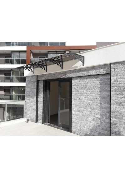 Kapı Üstü Sundurma 100x200 Cm Ant. Gri Ayak 3mm Solid Gri Levha