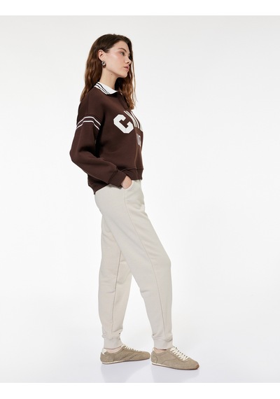 Koton Cepli Beli Bağcıklı Slim Fit Pijama Altı Kahverengi 6wlk40136mk Kahve