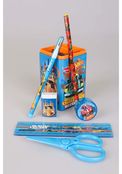 Dekomus İle Lisanslı Hot Wheels Full Metal Kalemlik Masaüstü Organizer Kırtasiye Seti Ahşap