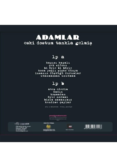 My Yonca - Adamlar - Eski Dostum Tankla Gelmiş - Plak - Lp