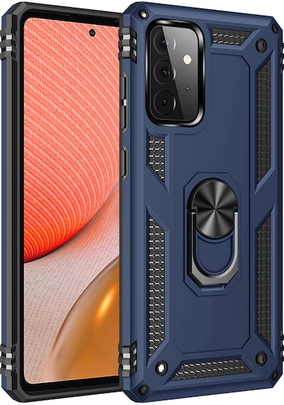 Cosmotex Newface Samsung Galaxy Uyumlu  A72 Kılıf Sofya Yüzüklü Silikon Kapak - Lacivert