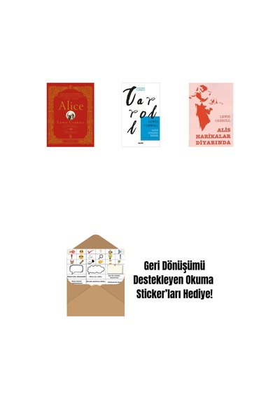 Alice Ciltli + Alice Aynanın İçinde + Alis Harikalar Diyarında + Okuma Sticker'ları