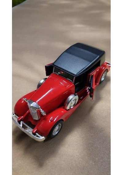 Nostaljik Metal Çek Bırak Araba Kırmızı Kapılar Açılır 1/36 Ölçek Mod:3
