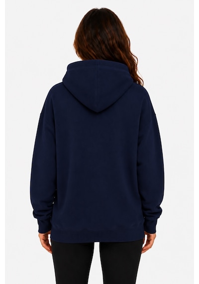 Herkesemoda Xoxo Baskılı Kapüşonlu 2 İplik Şardonlu Sweatshirt Lacivert