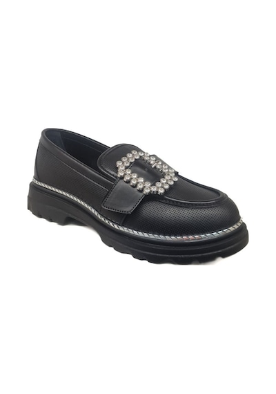 Ventes Kemer Taşlı Kadın Loafer Ayakkabı 989515-5z Siyah