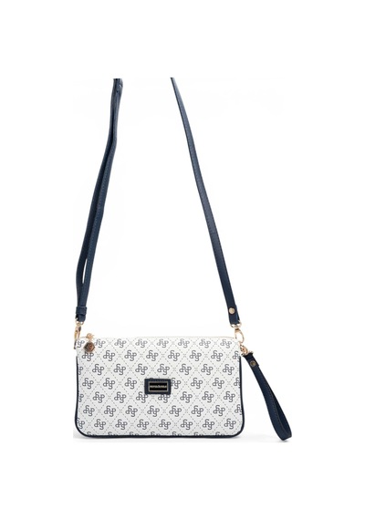 Silver & Polo Silver Polo Beyaz - Lacivert Monogram Kadın Çapraz Çanta Sp1291