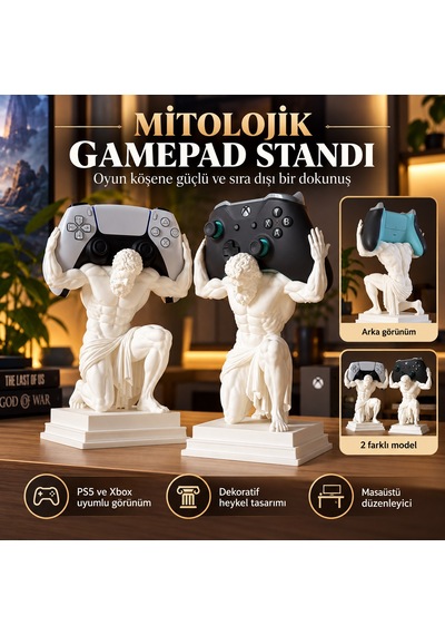 Antik Yunan Heykel Tasarımlı Gamepad Standı Ps5 Ve Xbox Uyumlu Oyun Kolu Tutucu