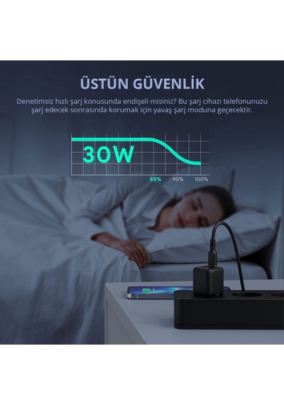 Aukey Pa-b1l-bk 30w Omnia Iı Mini Gan Type-c Pd Destekli Şarj Adaptörü - Siyah