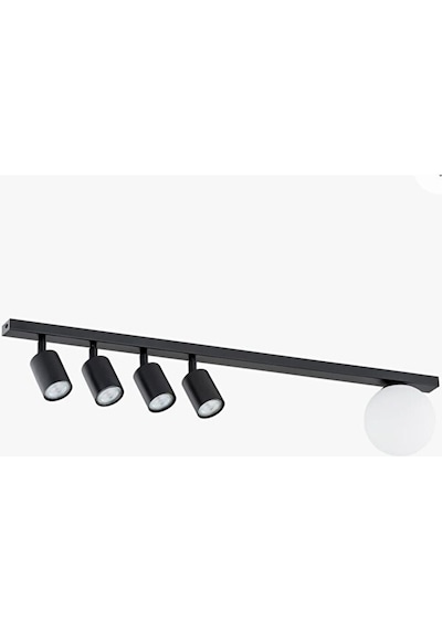 100 Cm Tavan Avize 4 Lü Hareketli Gu10 Spot Opal Cam E27 Os Ram P Siyah
