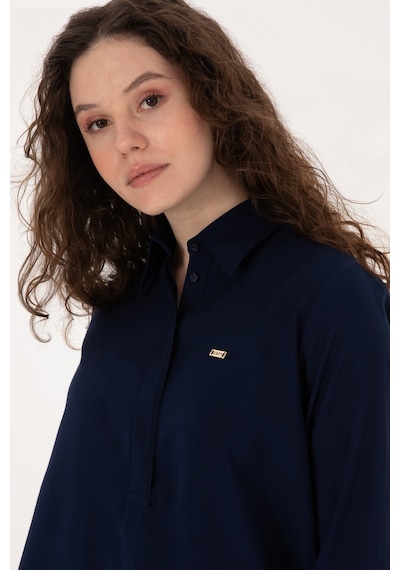 U.s. Polo Assn. Kadın Lacivert Gömlek Desenli 50316411-vr033 Lacivert