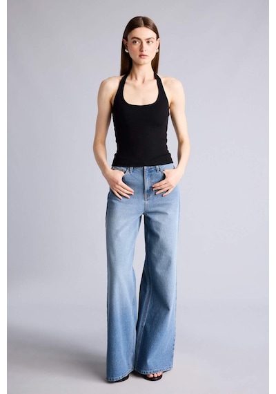 Defacto Fıtted Halter Yaka Fitilli Kaşkorse Atlet H8088ax26smbk81 Siyah-bk81