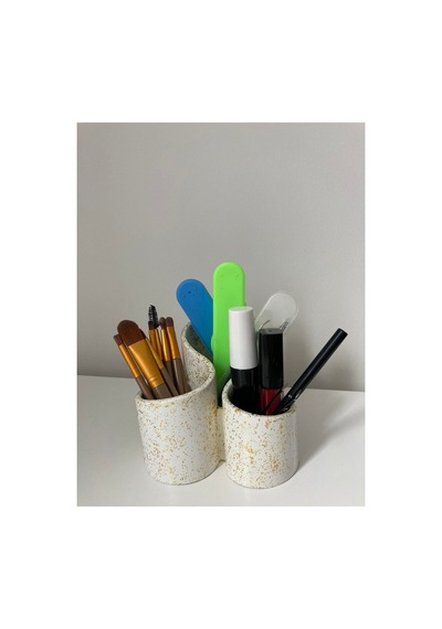Yaldızlı Gold & Gümüş Dekoratif Çok Bölmeli Organizer, Şık Ve Kullanışlı Düzen Sağlayıcı Sarı Sarı
