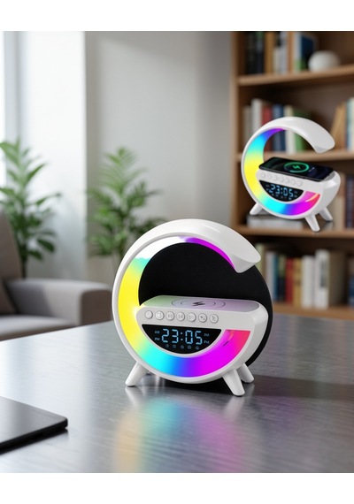 Bluetooth Hoparlör 15w Kablosuz Hızlı Şarj Led Gece Lambası 0