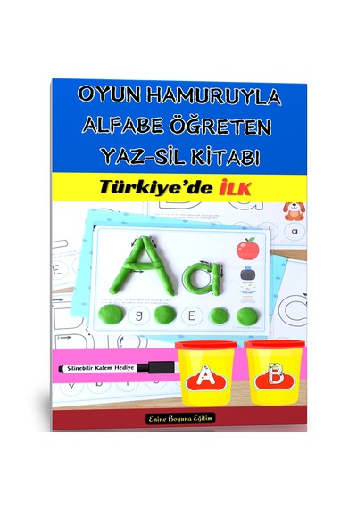 Oyun Hamuruyla Alfabe Öğreten Yaz-sil Kitabı