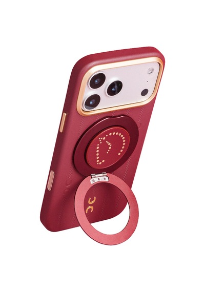 Udemos Wind Serisi Freeflow 360 Derece Dönebilen Magnetik Ring Stand Telefon Tutucu Kırmızı