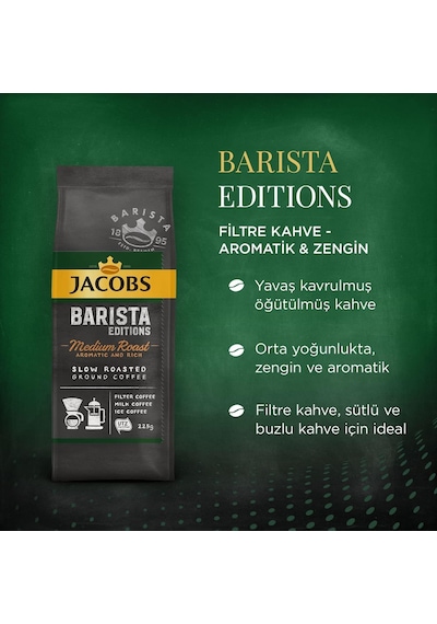 Jacobs Barista Medium Filtre Kahve Öğütülmüş 200 Gr X 4 Adet Öğütülmüş