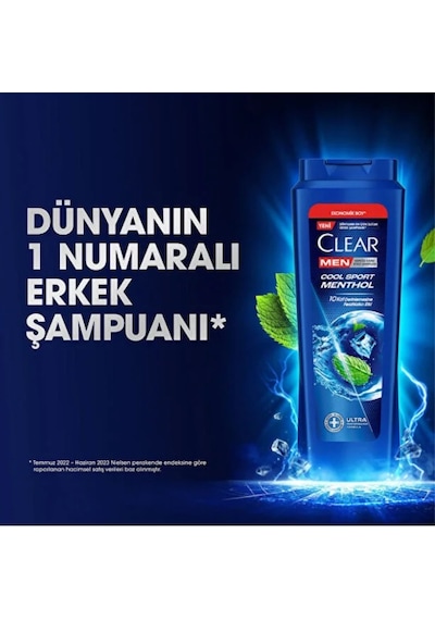 Clear Men Şampuan Cool Sport Menthol 600 Ml X 3 Adet