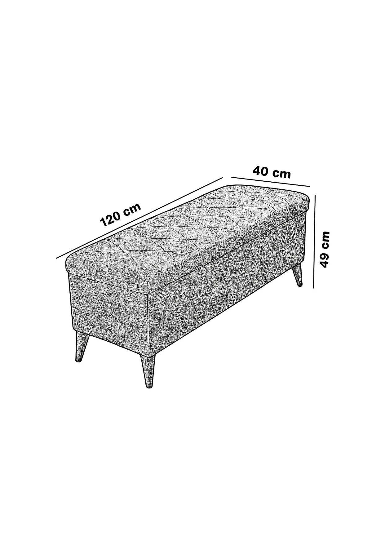Sandıklı Puf Vavonni 120cm Nervür Kapitone Amortisör Kapaklı A Kalite Krem