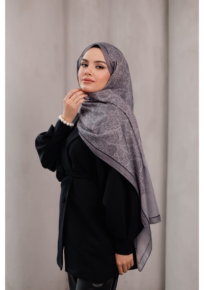Mimiyum Nevra Desen Soft Şal Gri