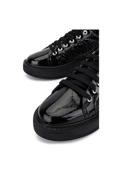 Tamer Tanca Kadın Suni Deri Siyah Rugan Sneakers & Spor Ayakkabı 817 9878 Bn Ayk Sk25-26 Sıyah Rgn Siyah