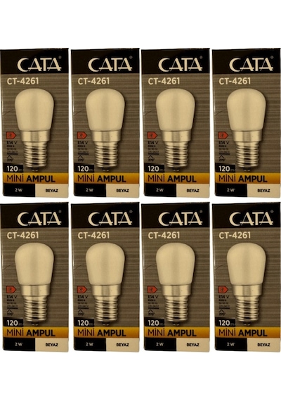 Cata Ct-4261 2w 6500k Beyaz Işık E14 Duylu Mini Led Ampul 8 Adet