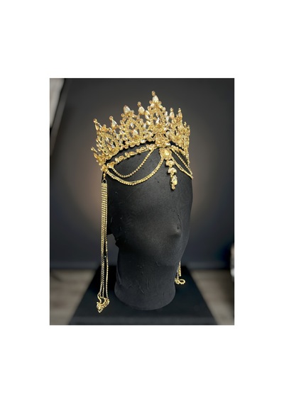Diamond Veil Crown Alınlıklı Gelin,kına,nişan,söz,after,bride,party Taç Gold - 885835840 Gold