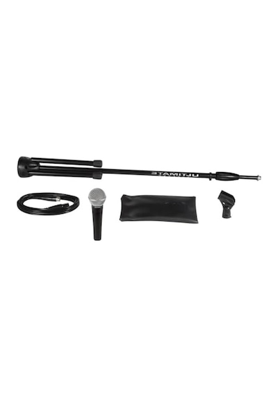 Shure Sm58 Kardiyot Dinamik Ses Mikrofonu, 15' Xlr Kablo, Mikrofon Standı, A25d Mikrofon Klipsi Ve Saklama Çantası, Sahnede Veya Stüdyo İçin Mükemmel Sm58-cn Bts Sahne Ve Stüdyo Performansı İçin 15 Ft Xlr Kablo, Stand, A25d Klips Ve Çanta İle Kar