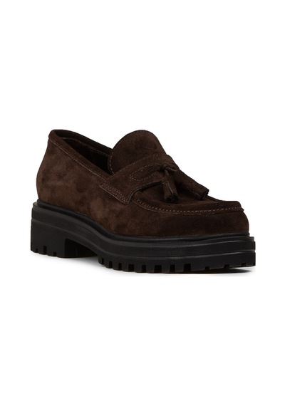 Deery Kadın Hakiki Süet Kahverengi Püsküllü Loafer - 02020zkhve01 Kahverengi