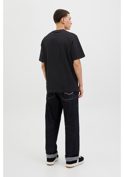 Jack & Jones Erkek Jornorrebro Emb Tee Ss Crew Neck Nakışlı Tişört Siyah