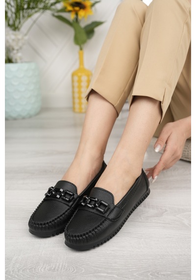 Khayt Fancy Casual Günlük Kadın Babet Ayakkabı Siyah