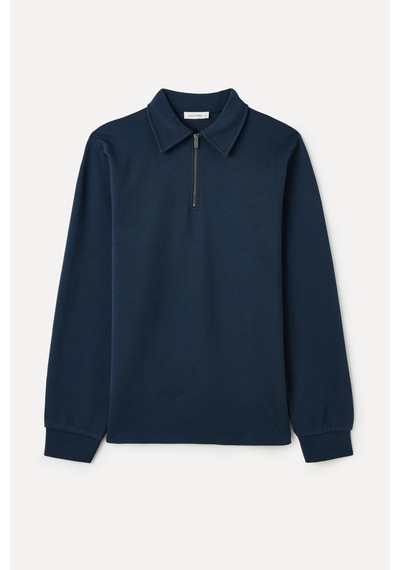 Mudo Erkek Erkek Lacivert Comfort Fit Fermuarlı Dik Yaka Sweatshirt 1264192