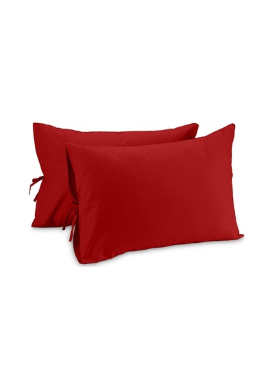 %100 Pamuk 50x70 Cm Bağcıklı Yastık Kılıfı Seti Antrasit Bebe Pembe - Kırık Beyaz