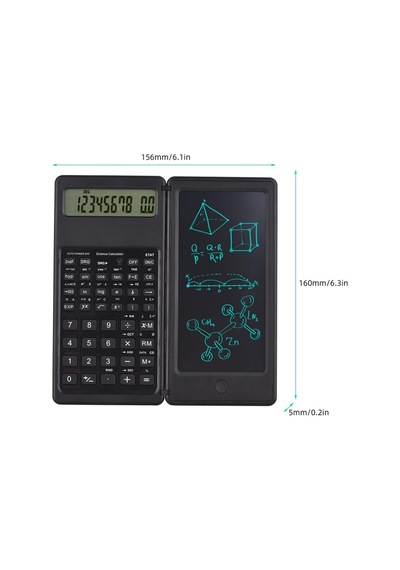 Silinebilir Lcd Yazı Tabletli, Kalemli Katlanabilir Bilimsel Hesap Makinesi