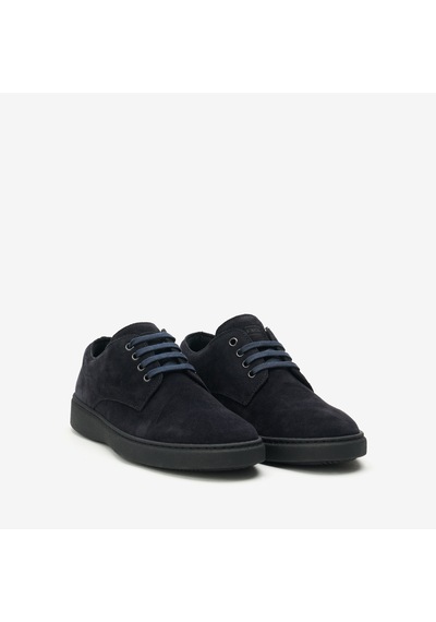 Navy Blu Sneaker Erkek 19c4 Frau Waxy Laced Shoes Mavi