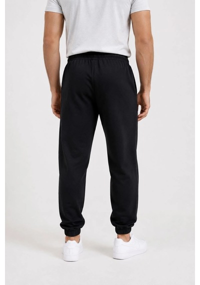 Barlashive Erkek İki İplik Beli Lastikli Bağcıklı Regular Fit Jogger Eşofman Altı - Siyah Çok Renkli