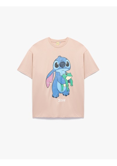 Koton Stitch Lisanslı Kısa Kollu Bisiklet Yaka Baskılı Oversize Tişört Pembe 6wal10381ık Gül Koton Stitch Lisanslı Kısa Kollu Bisiklet Yaka Baskılı Oversize Tişört Pembe 6wal10381ık Gül