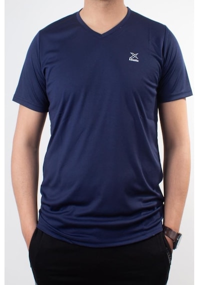 Kinetix Sn-222 Neck Lacivert Günlük Erkek V Yaka Tişört