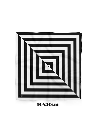 Hipnotic Desen 90x90cm Eşarp/fular Siyah