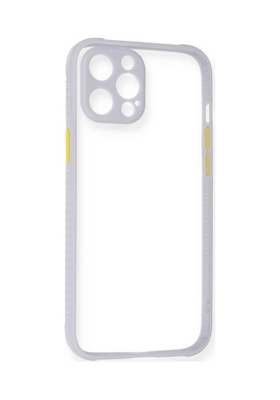 İphone 12 Kılıf Miami Şeffaf Silikon - Lila